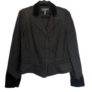 Lauren Ralph Lauren Premium Denim Velvet Blazer Jacket, L